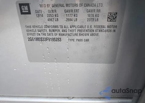 2015 Cadillac Xts Luxury Collection z USA, uszkodzony, nr VIN 2G61M5S33F9195283